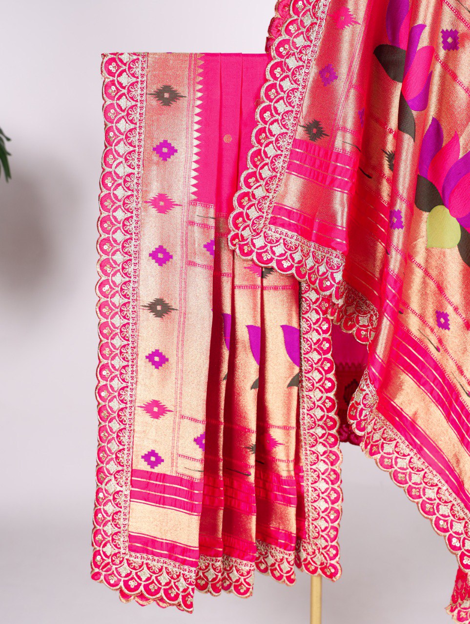 Rani Jacquard Silk Paithani Dupatta