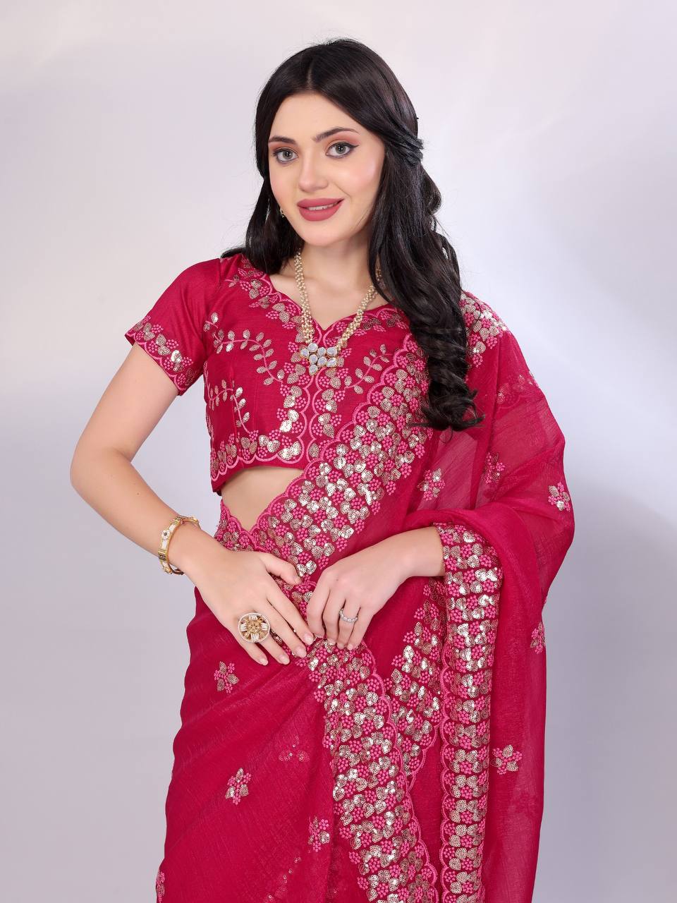 Rani Modern Gold Tussar Silk Saree