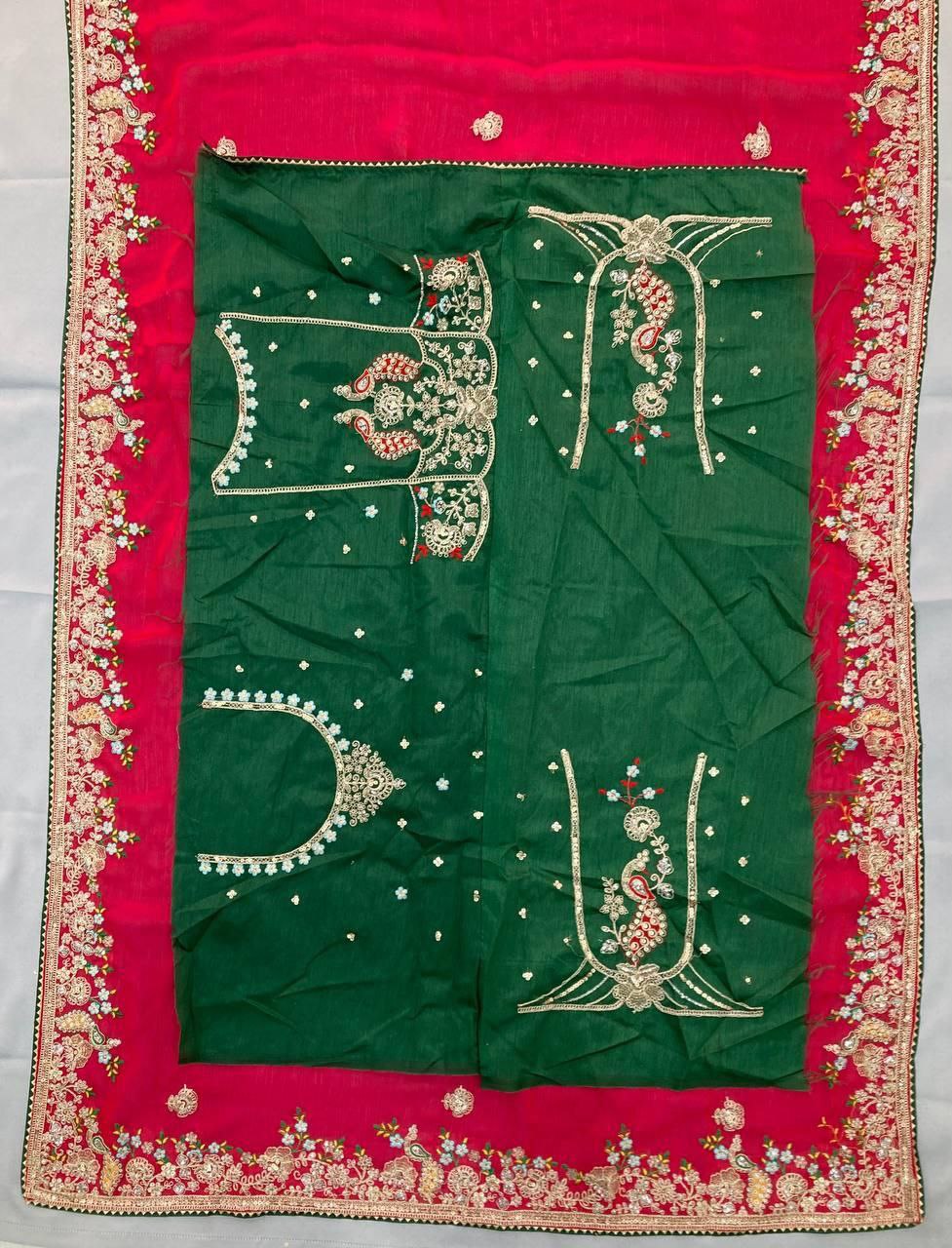 Rani Party Wear Fendy Chiffon silk Saree