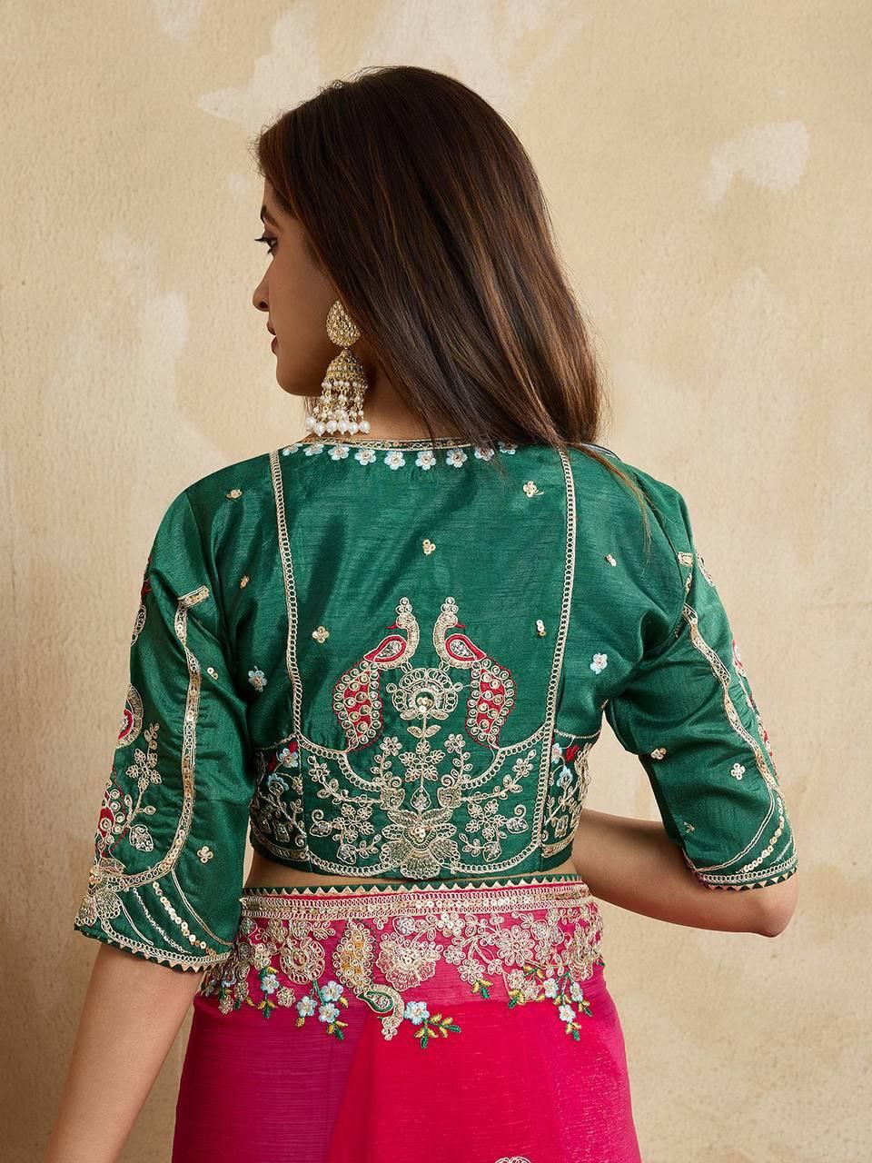 Rani Party Wear Fendy Chiffon silk Saree