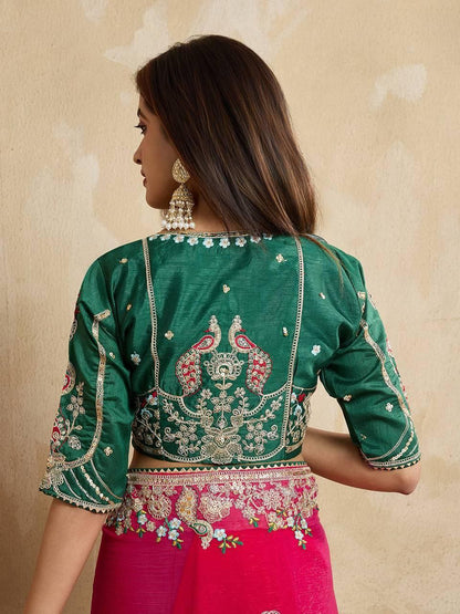 Rani Party Wear Fendy Chiffon silk Saree