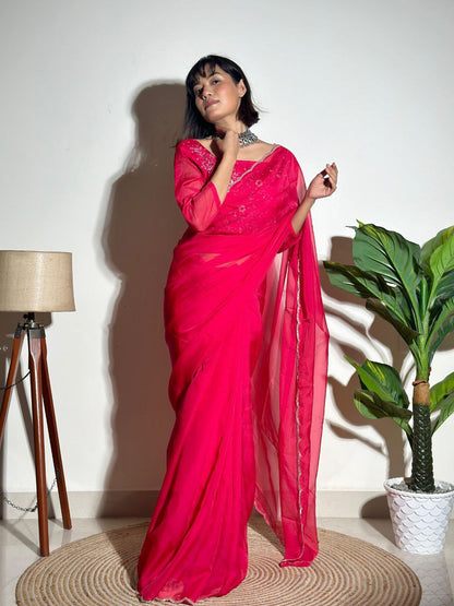 Rani Tabby Organza Silk Saree