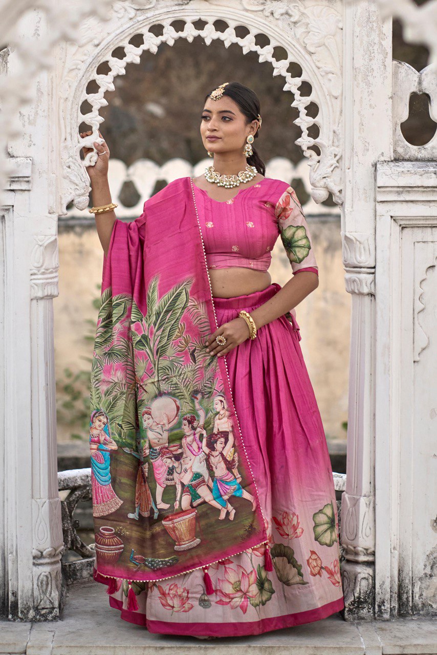 Rani Traditional Manipuri Silk Lehenga Choli