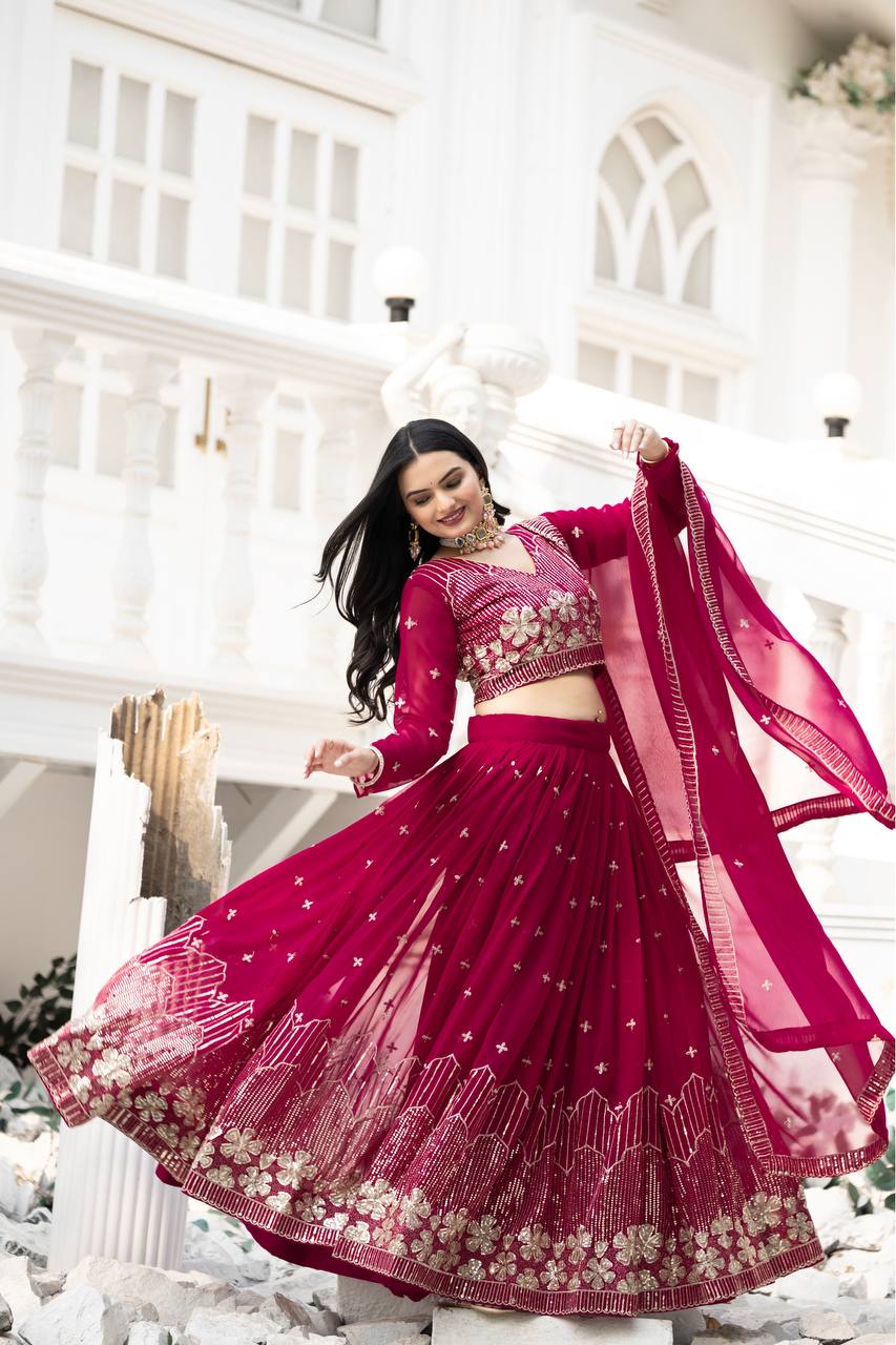 Rani Wedding Wear Georgette Lehenga Choli