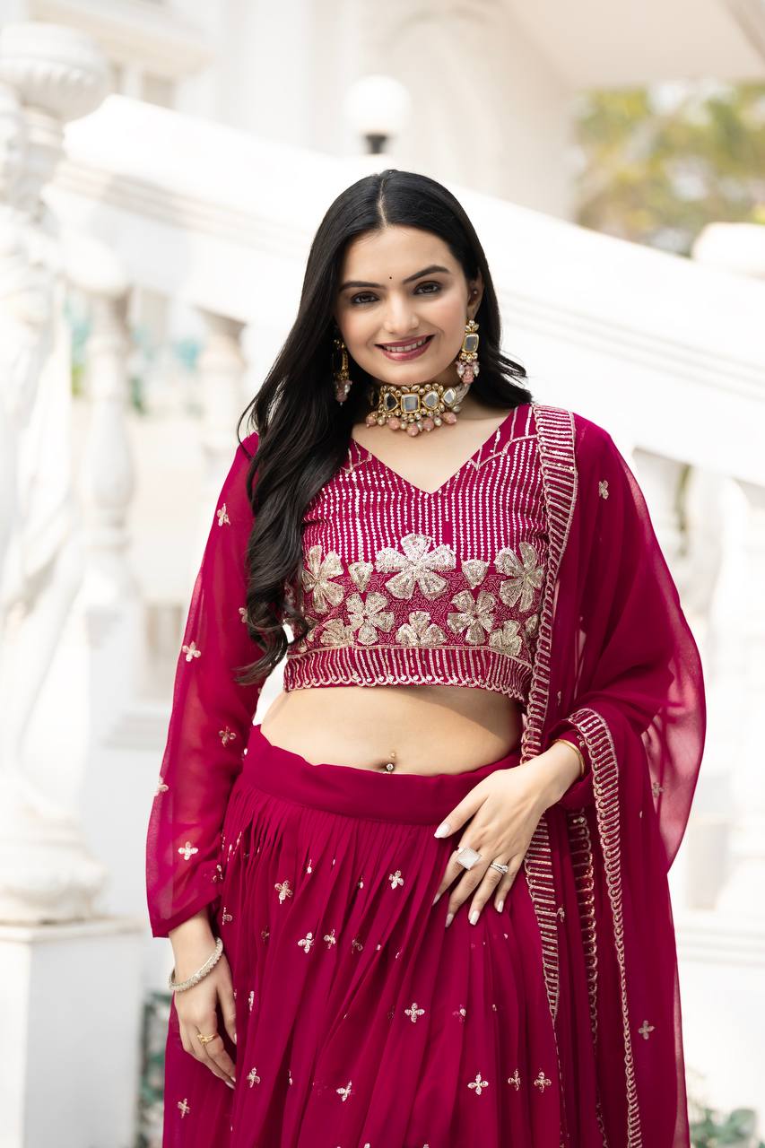 Rani Wedding Wear Georgette Lehenga Choli