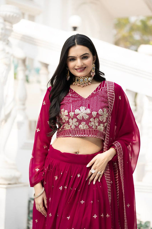 Rani Wedding Wear Georgette Lehenga Choli
