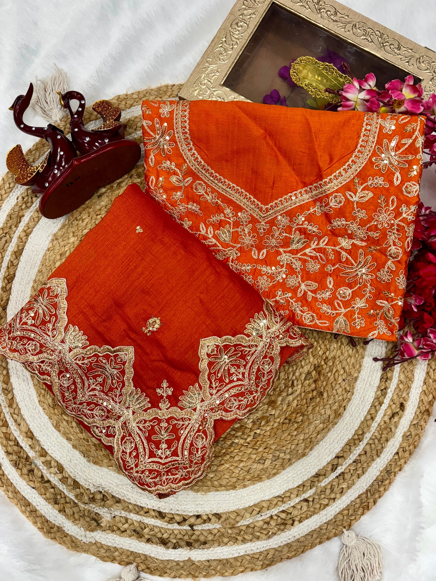 Rasmika's Designer Vichitra Silk Saree