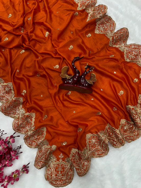 Rasmika's Designer Vichitra Silk Saree