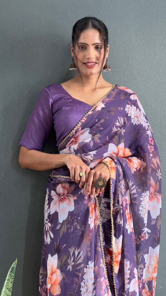 Ready To Wear Floral Georgette Saree