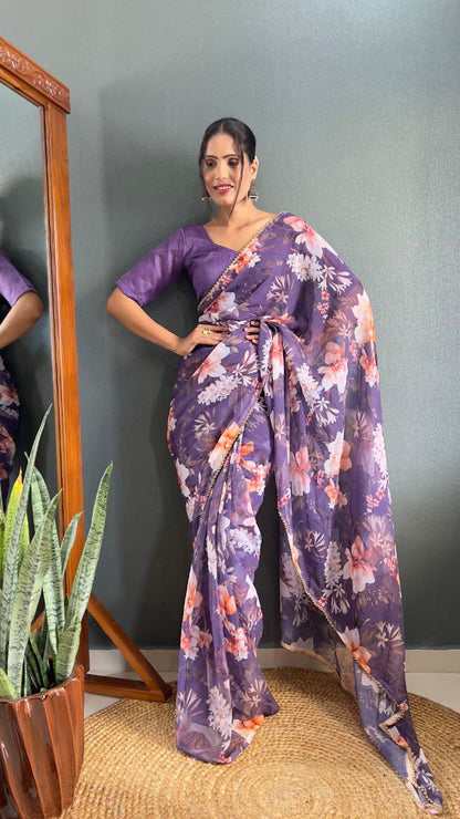 Ready To Wear Floral Georgette Saree