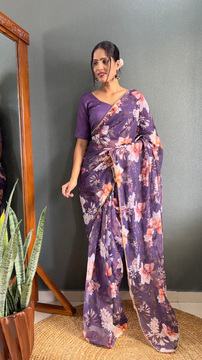 Ready To Wear Floral Georgette Saree