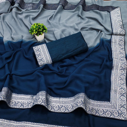 Ready To wear Georegette Saree With Multi Color Option