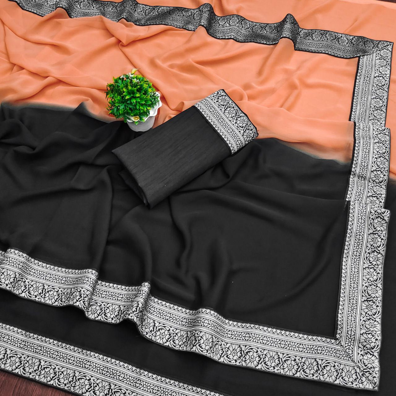 Ready To wear Georegette Saree With Multi Color Option