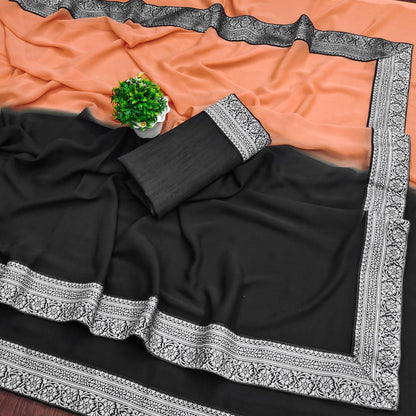 Ready To wear Georegette Saree With Multi Color Option