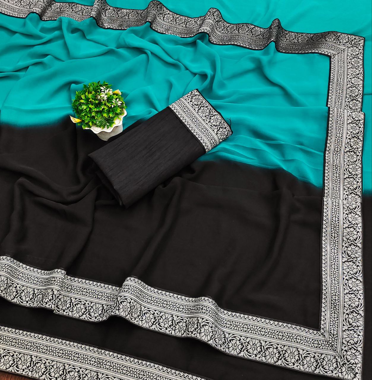 Ready To wear Georegette Saree With Multi Color Option