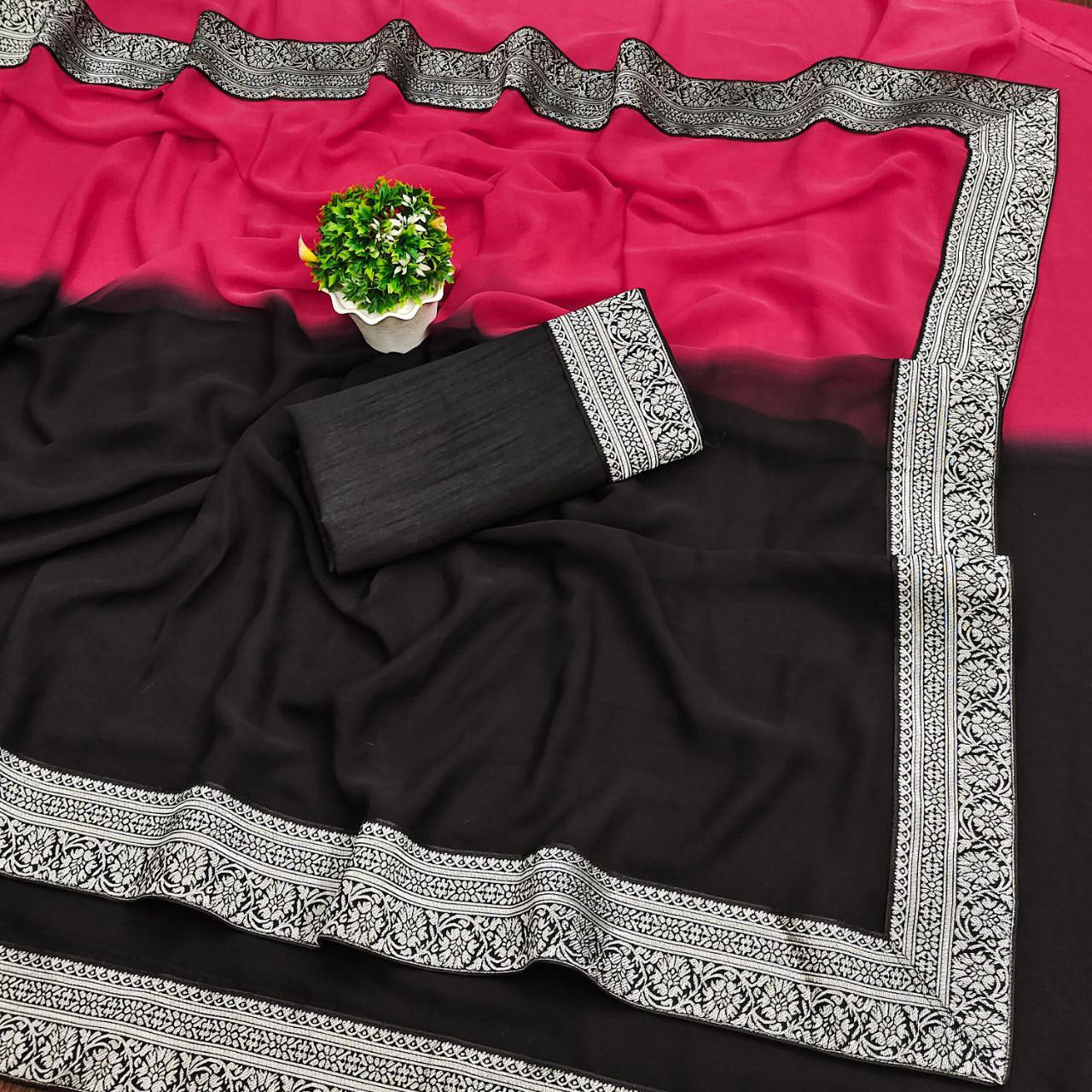 Ready To wear Georegette Saree With Multi Color Option