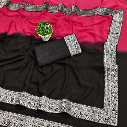 Ready To wear Georegette Saree With Multi Color Option