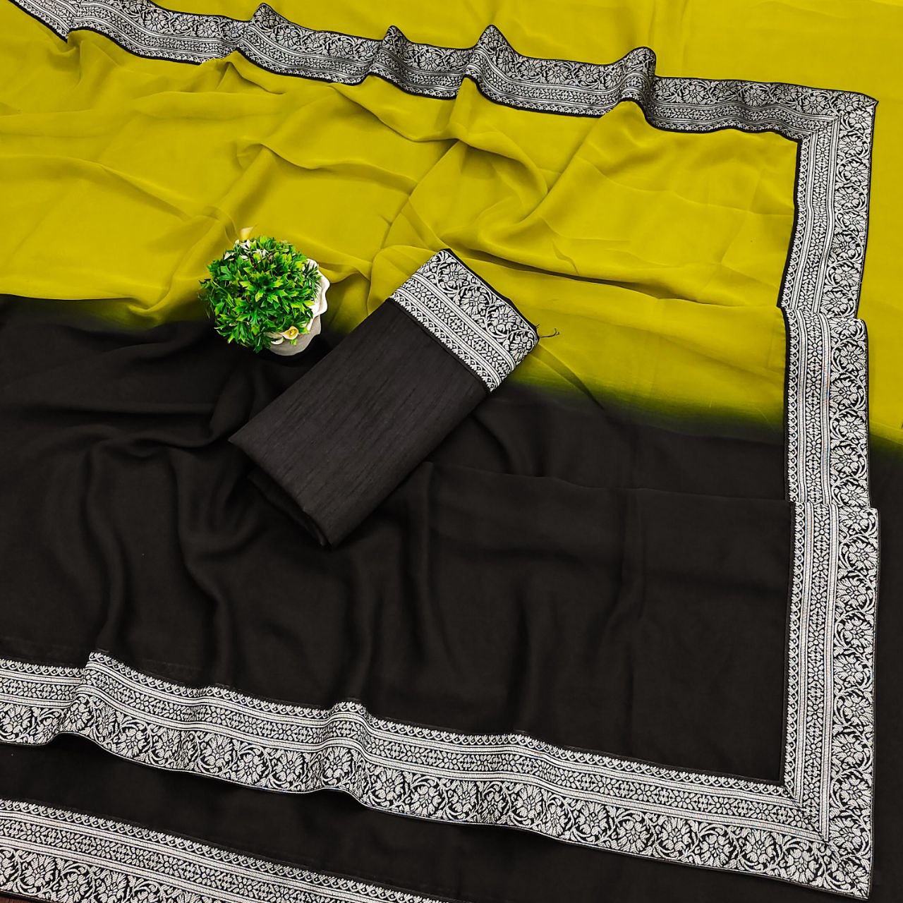 Ready To wear Georegette Saree With Multi Color Option