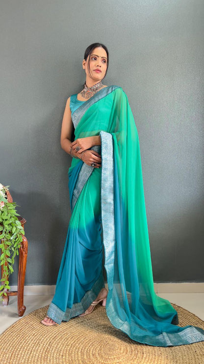 Ready To wear Georegette Saree With Multi Color Option