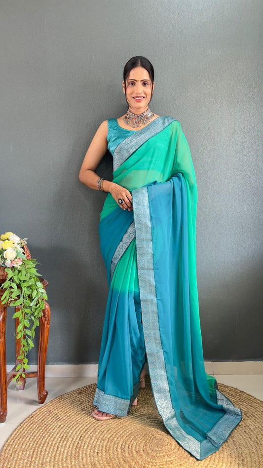 Ready To wear Georegette Saree With Multi Color Option