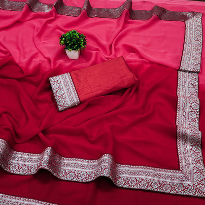 Ready To wear Georegette Saree With Multi Color Option