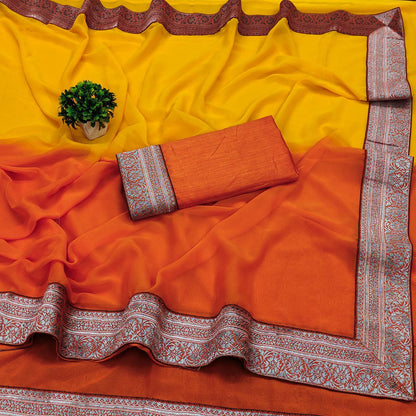 Ready To wear Georegette Saree With Multi Color Option