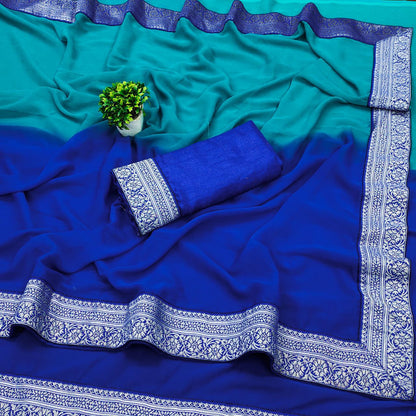 Ready To wear Georegette Saree With Multi Color Option