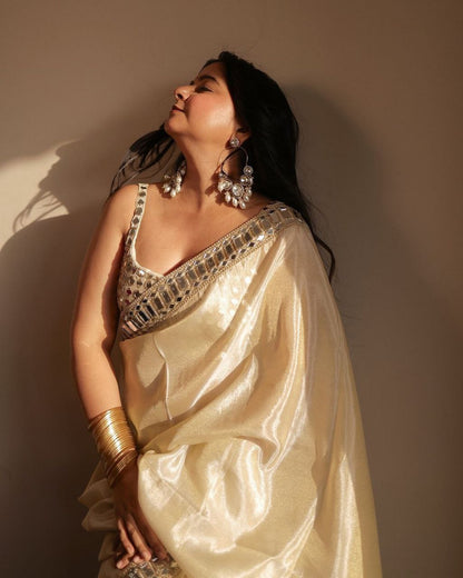 Designer Satin Organza Saree | Replica Design