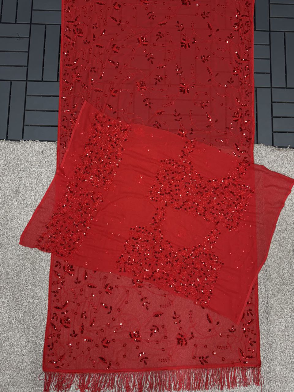 Red Bollywood Style Georgette Saree | Clone Design