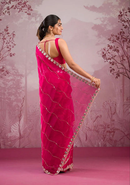 Red Designer Zimmy Choo Saree