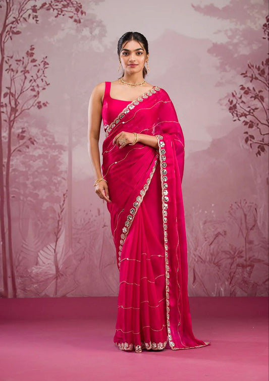 Red Designer Zimmy Choo Saree