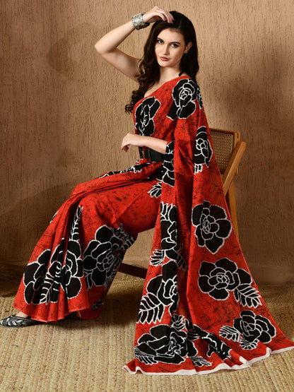 Red Fancy Designer Japan Satin Silk Saree