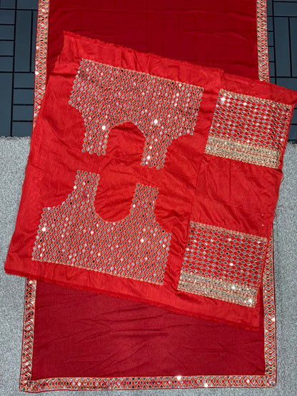 Red Party Wear Bollywood Rangoli Silk Saree | Clone Design