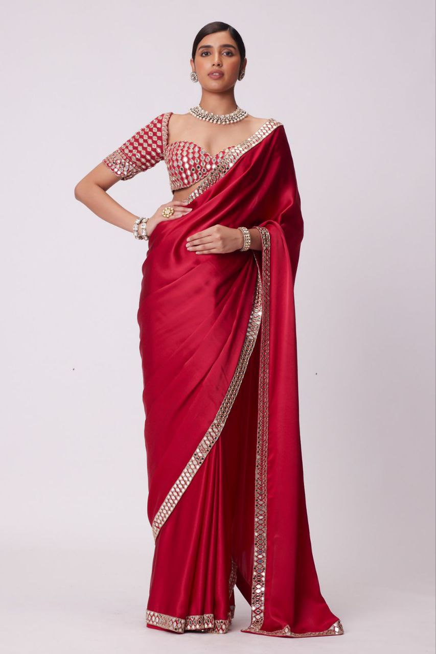 Red Party Wear Bollywood Rangoli Silk Saree | Clone Design