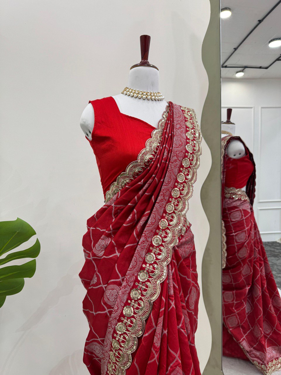Red Wedding Wear Kota Silk Saree