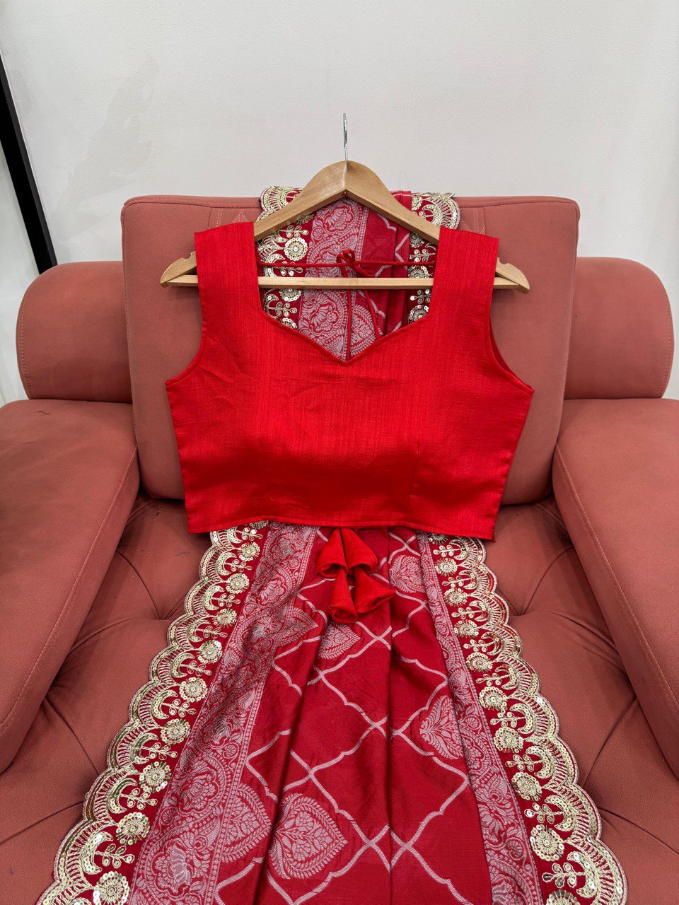 Red Wedding Wear Kota Silk Saree