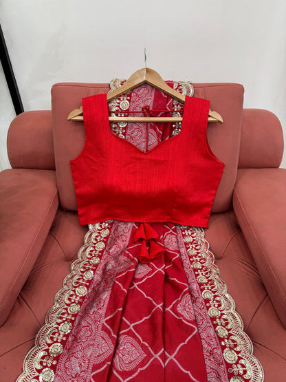 Red Wedding Wear Kota Silk Saree