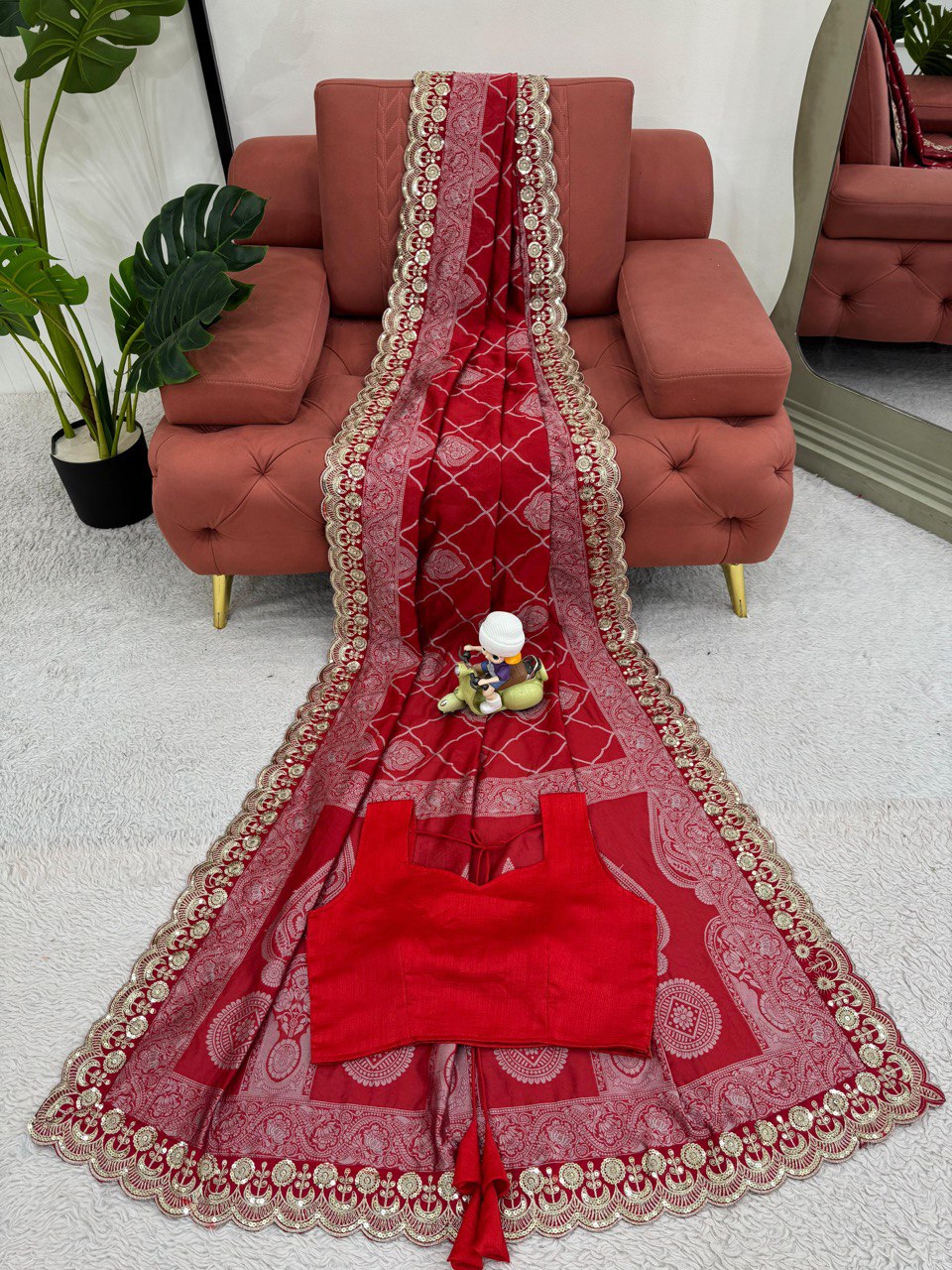 Red Wedding Wear Kota Silk Saree