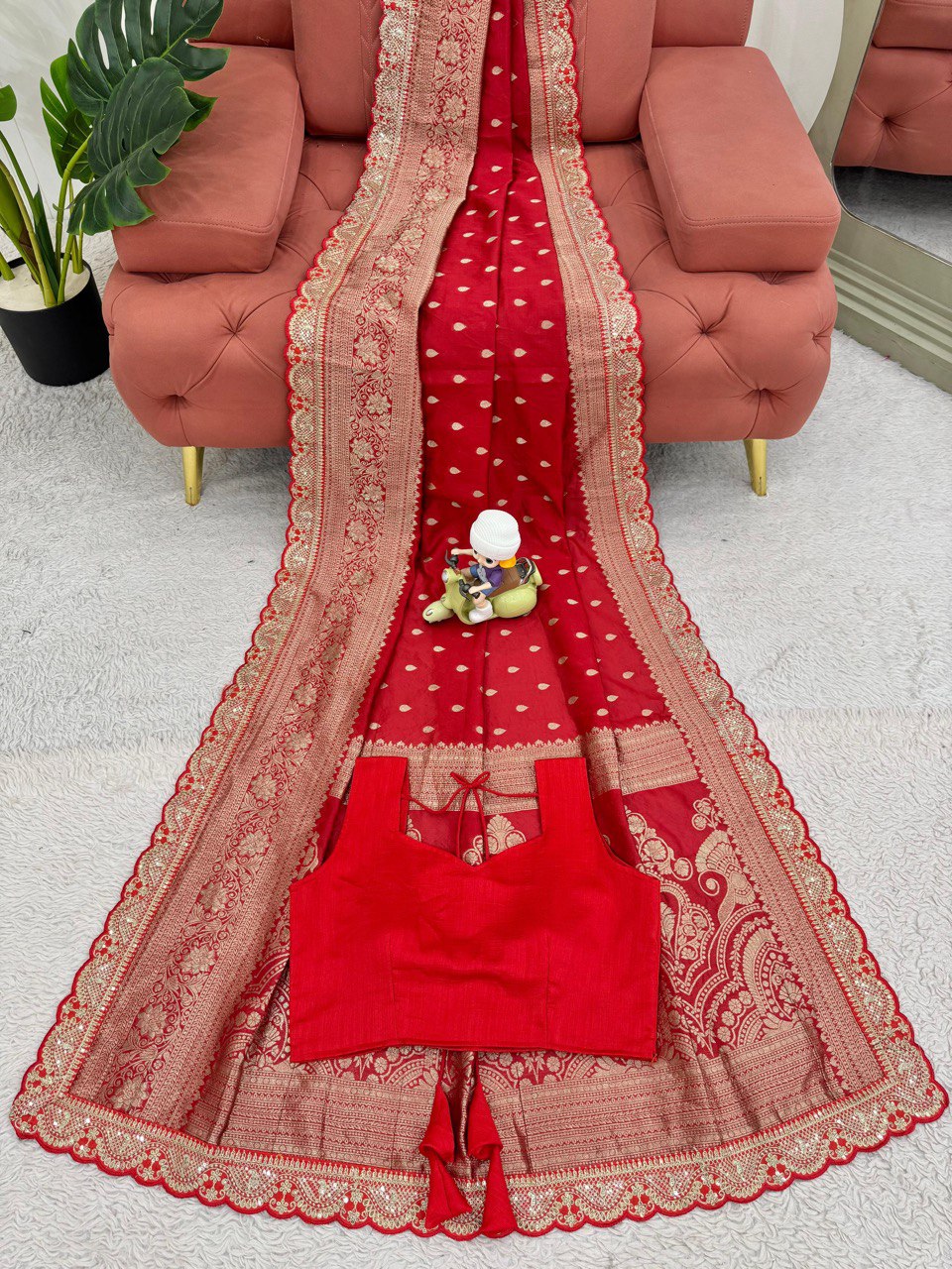 Red Wedding Wear Kota Silk Saree
