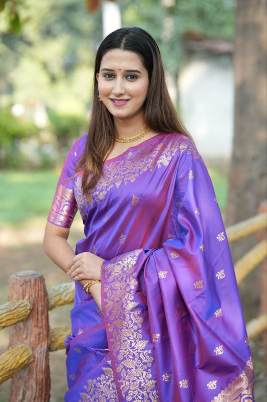 Royal Purple Banarasi Silk Saree