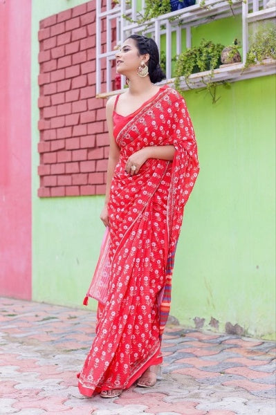 Sequance Crochet Worked Georgette Saree