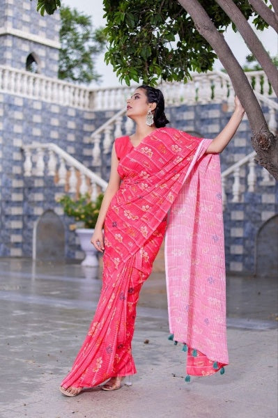 Sequance Crochet Worked Georgette Saree