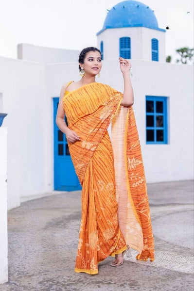 Sequance Crochet Worked Georgette Saree