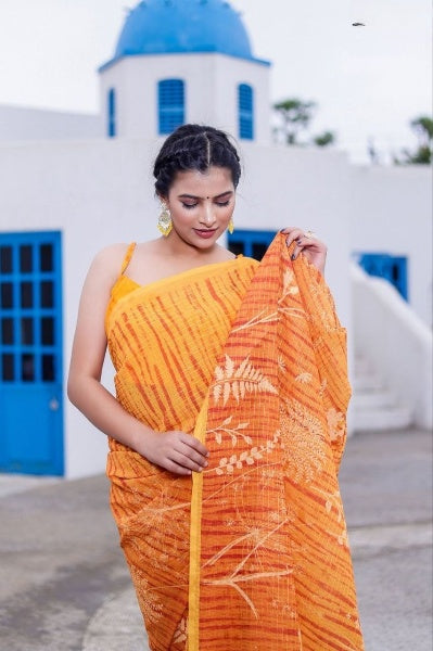 Sequance Crochet Worked Georgette Saree