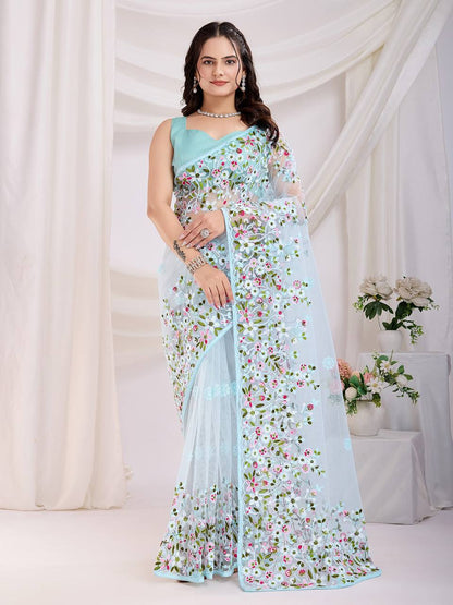 Sky Designer Soft Net Saree