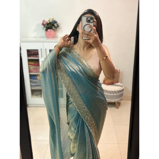 Sky Party Wear Space Silk Saree