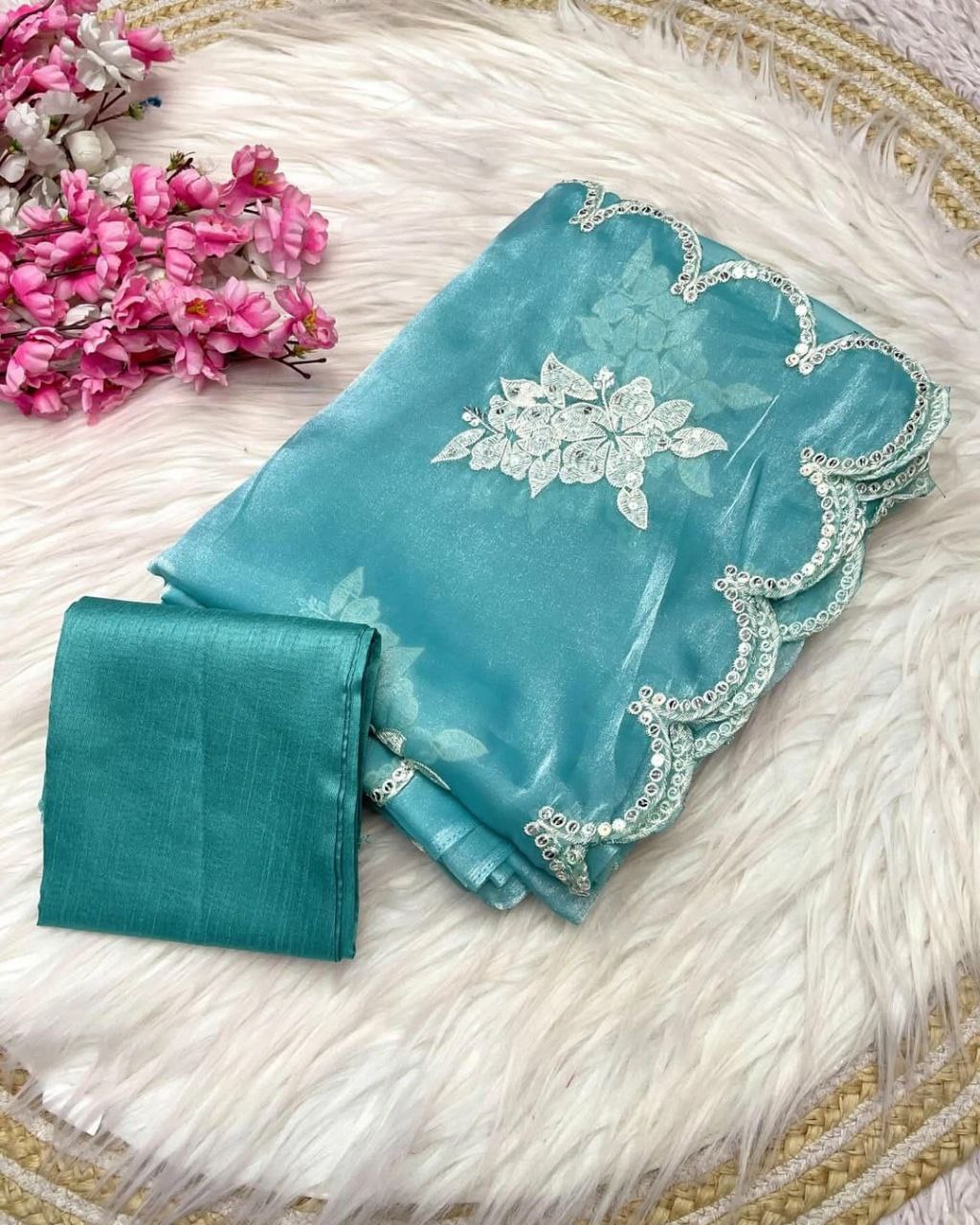Sky Stylish Zimmy Choo Silk Saree | Clone Design