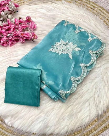 Sky Stylish Zimmy Choo Silk Saree | Clone Design