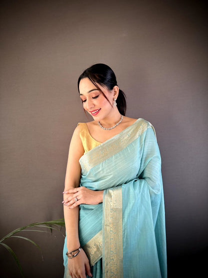 Sky Traditional Cotton Saree