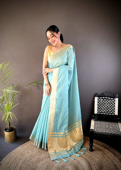 Sky Traditional Cotton Saree